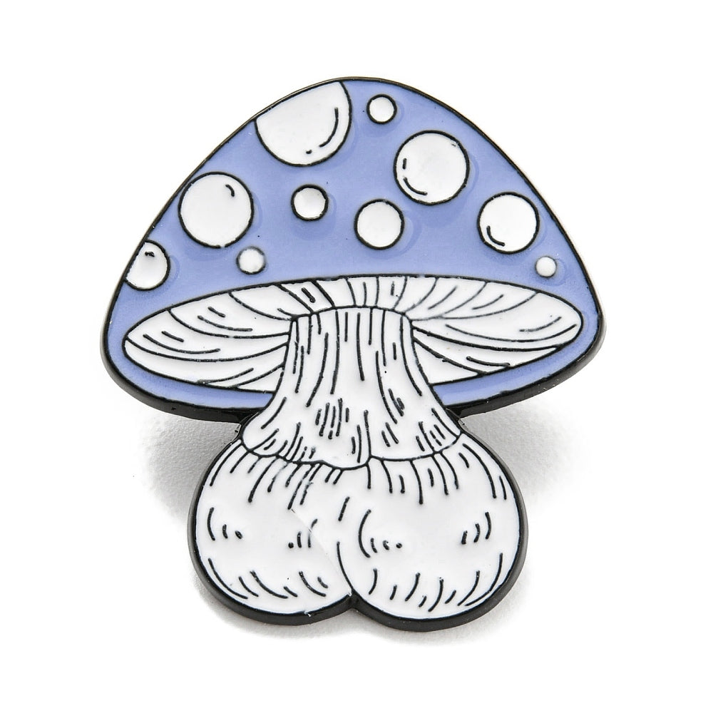 Mushroom elf balls enamel pin