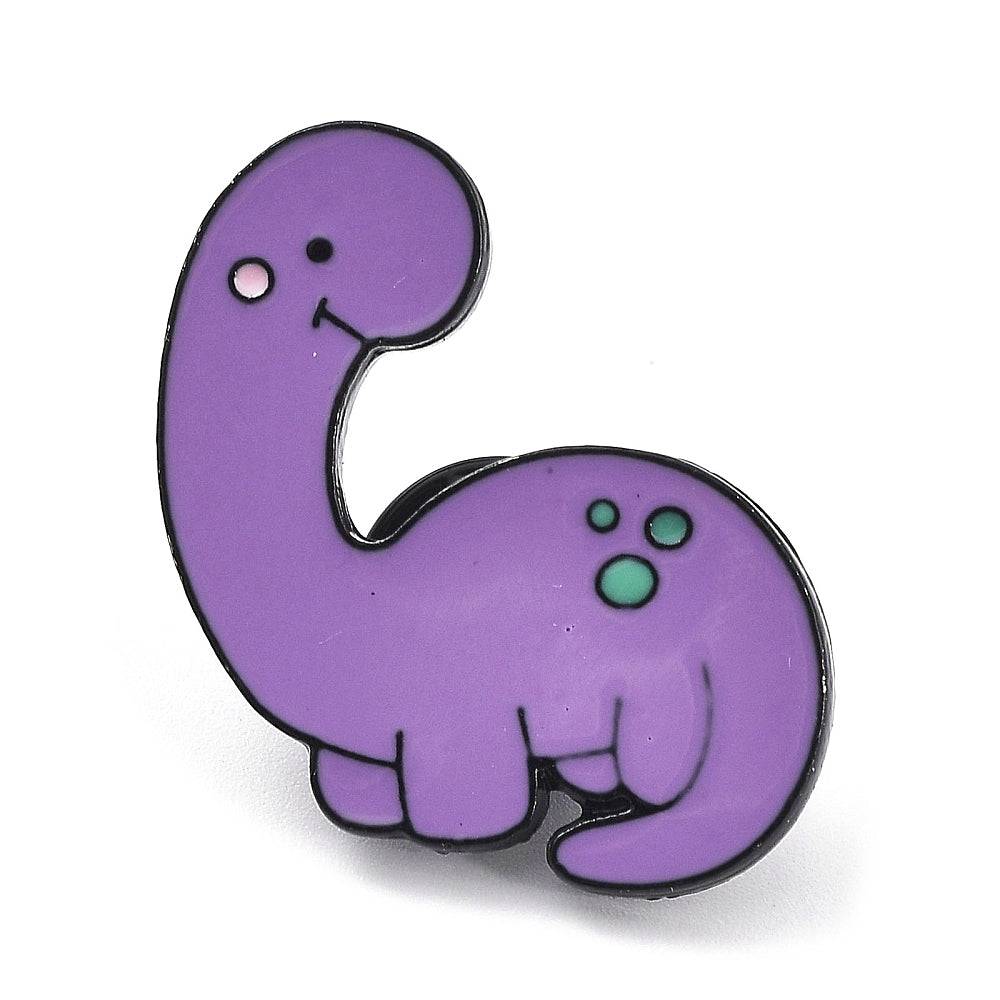 Purple brontosaurus dinosaur enamel pin