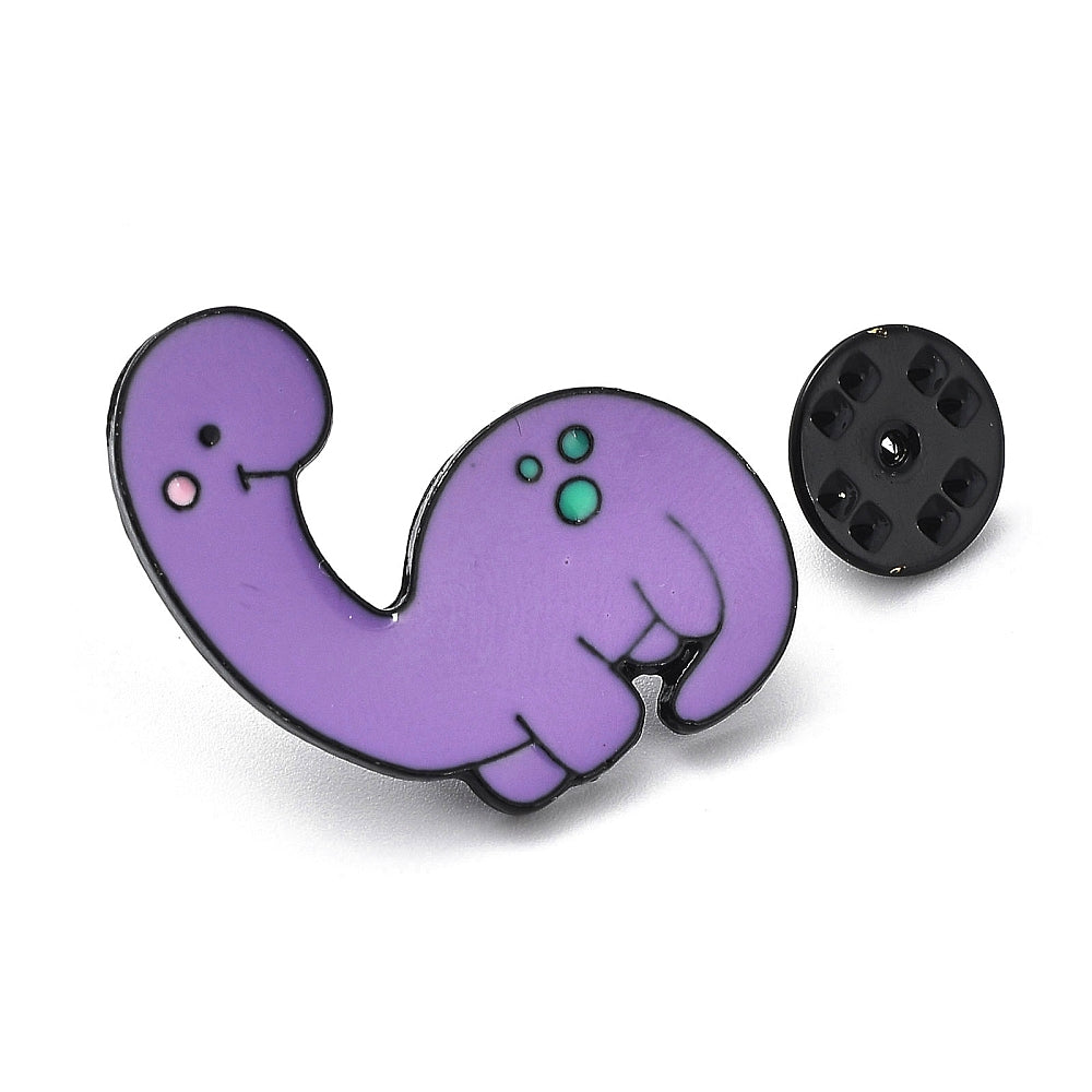 Purple brontosaurus dinosaur enamel pin