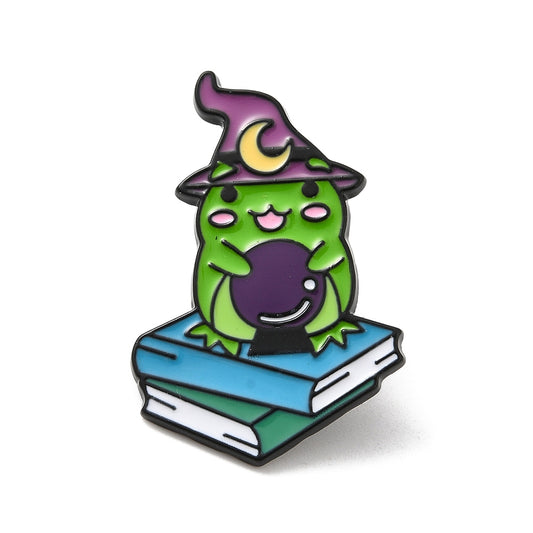 Witch wizard frog  crystal ball enamel pin