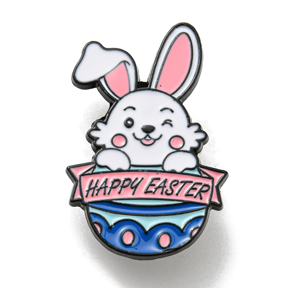 Happy Easter bunny rabbit enamel pin