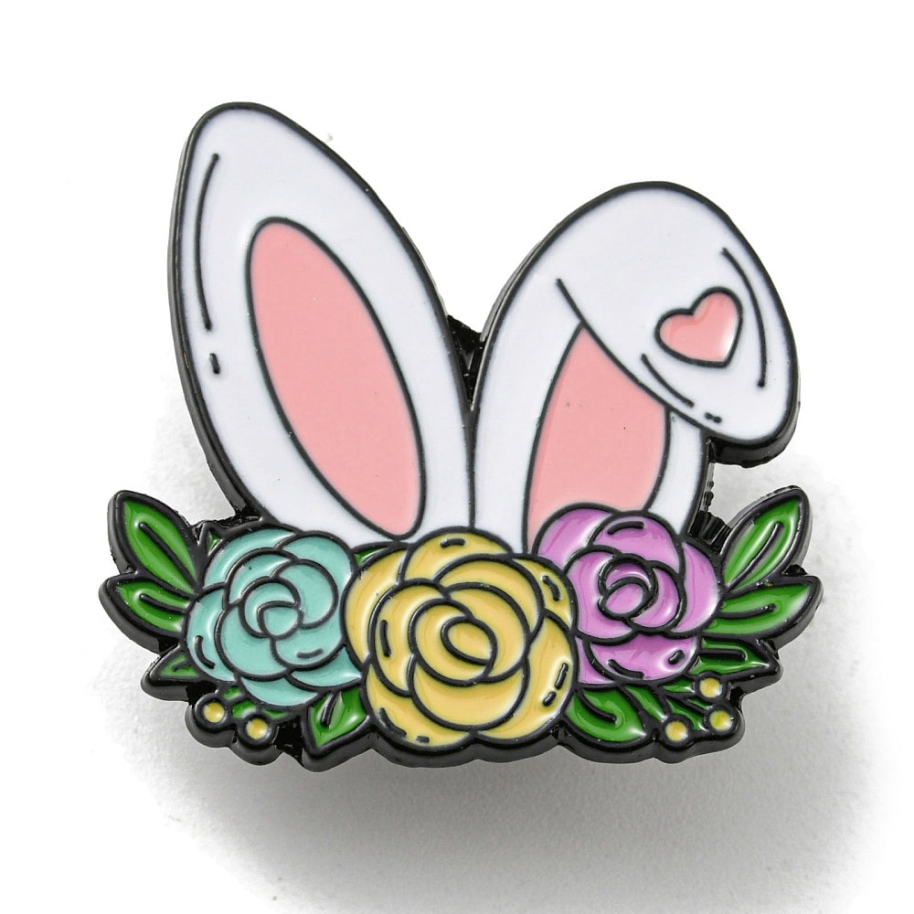 Easter hat bunny ears enamel pin