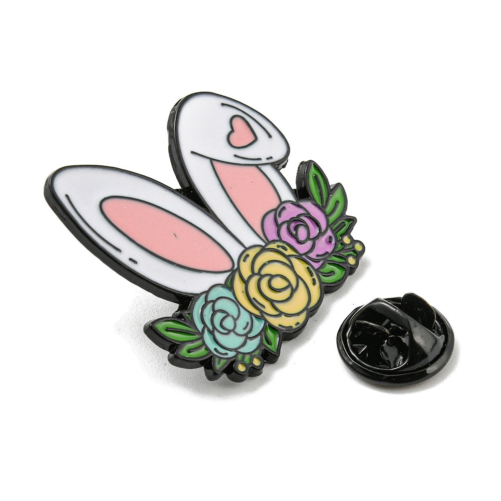 Easter hat bunny ears enamel pin