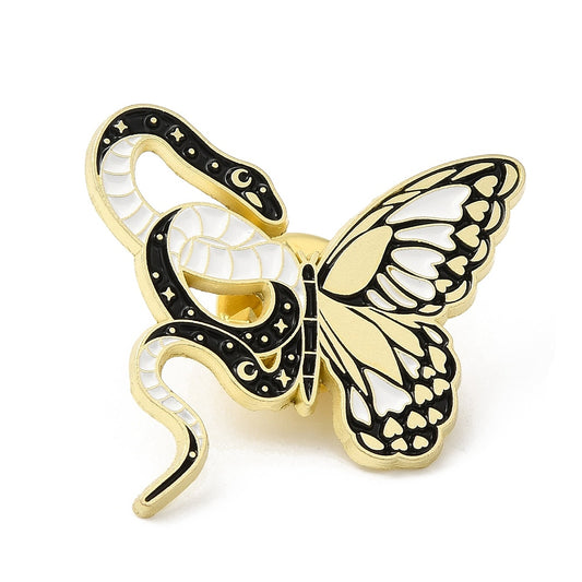 Snake butterfly enamel pin