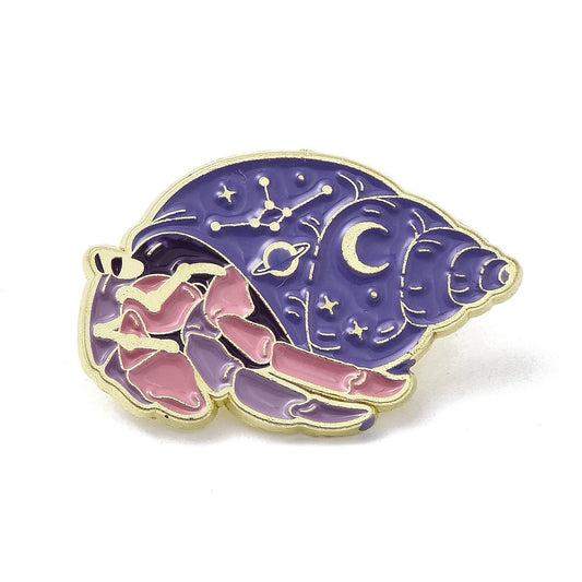 Purple sea shell enamel pin