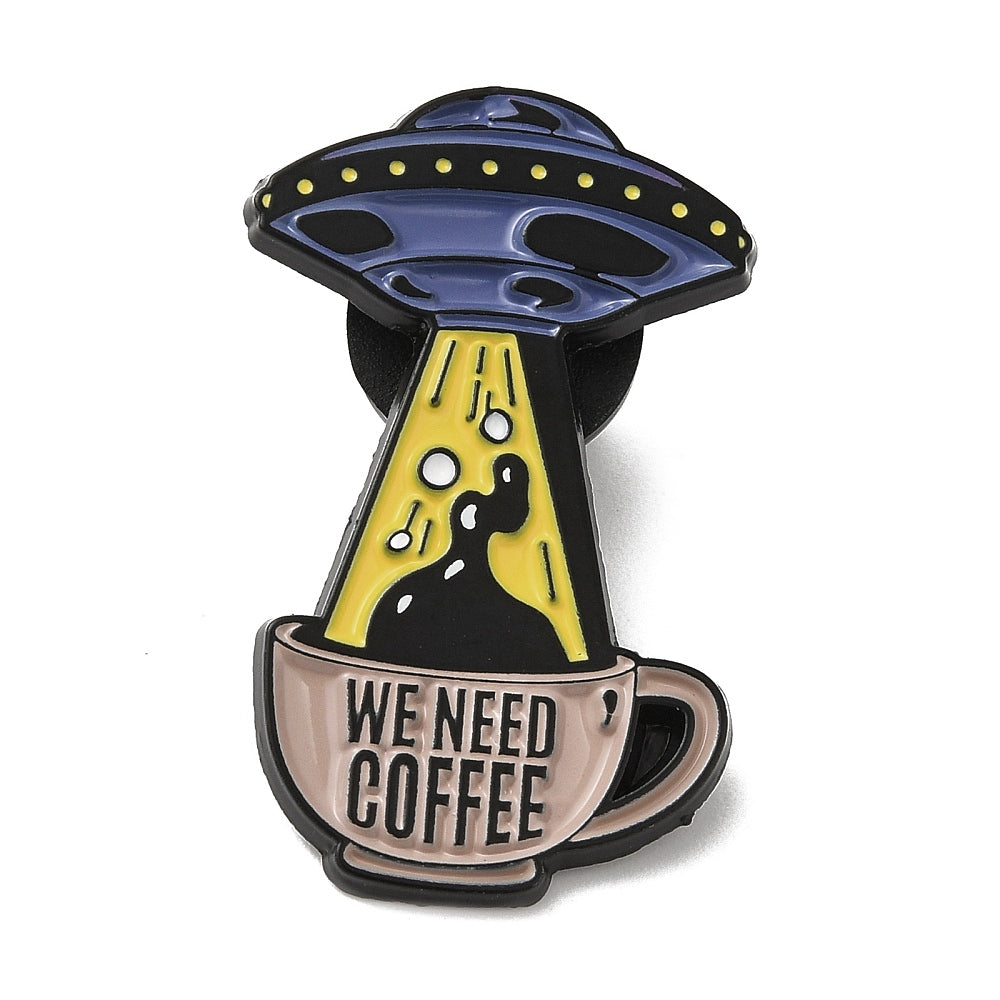 'We need coffee' enamel pin