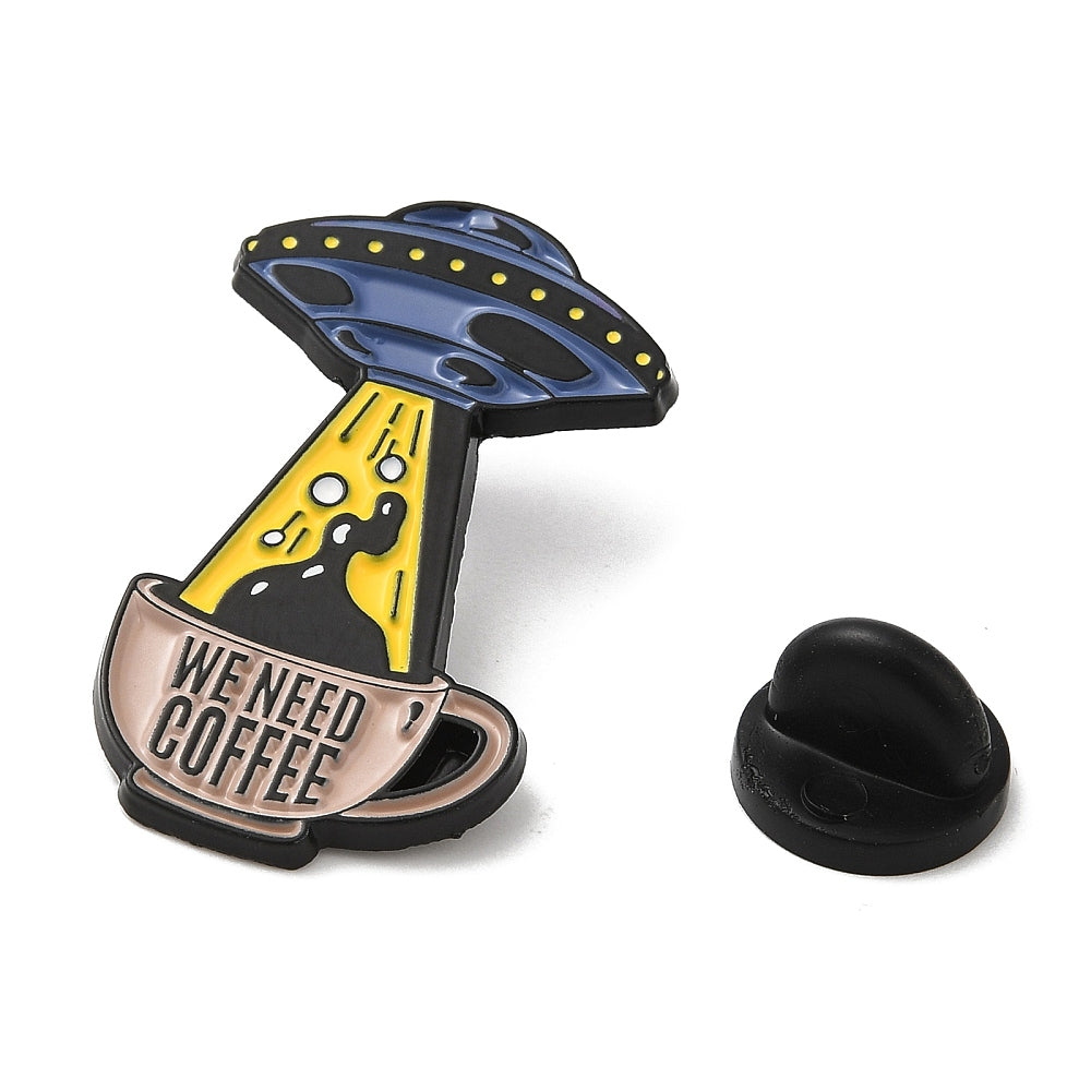 'We need coffee' enamel pin