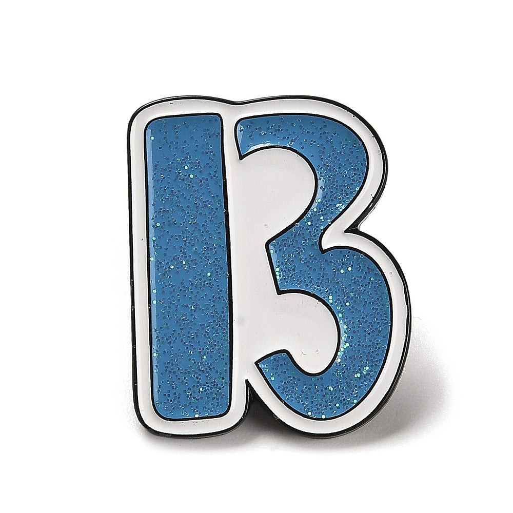 Number '13' enamel pin