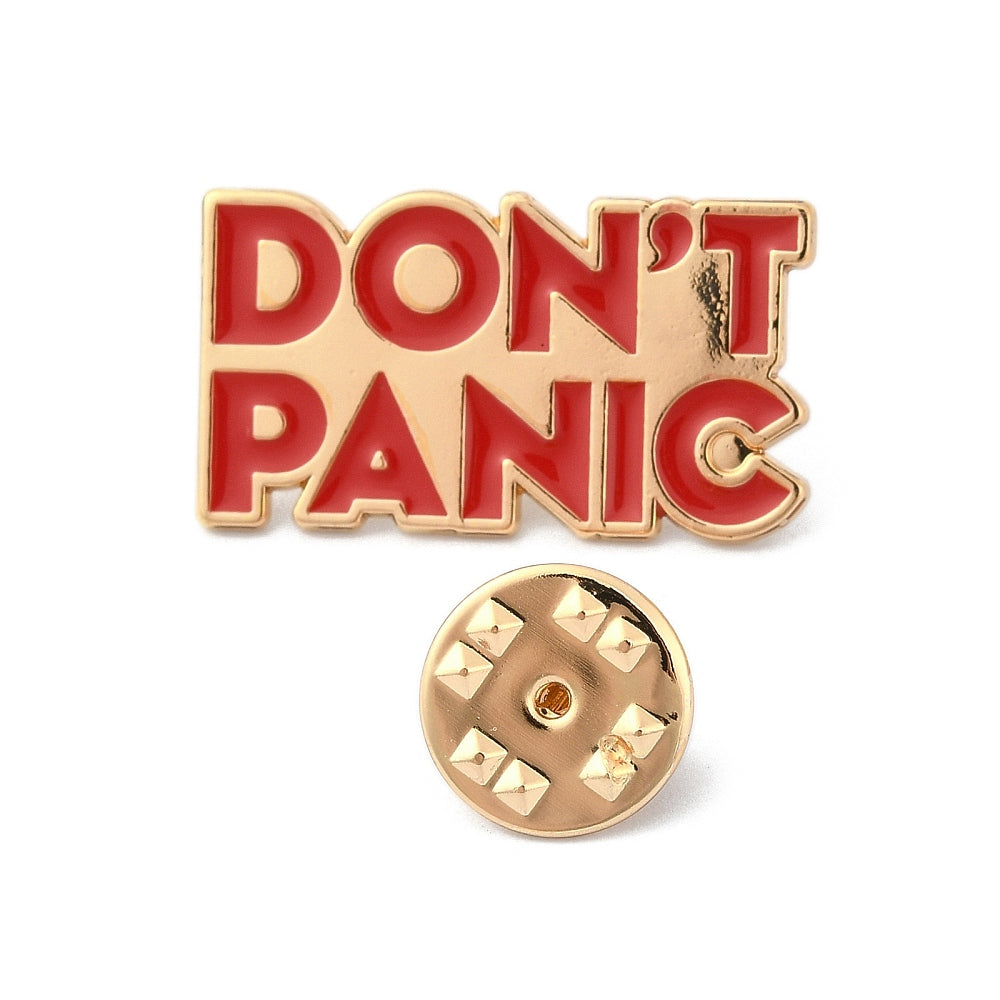 'DON'T PANIC' enamel pin