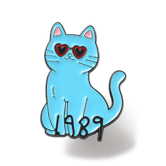 '1989' blue cat enamel pin