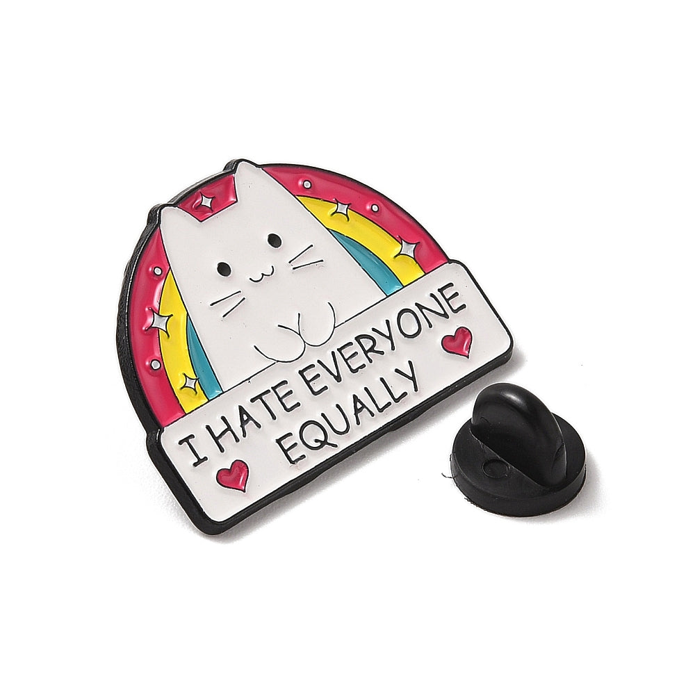 'I hate everyone equally' enamel pin