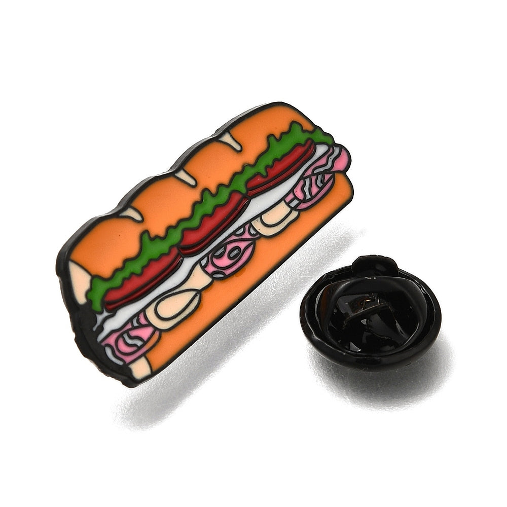 Long sandwich enamel pin