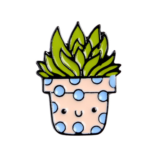 Pot plant enamel pin