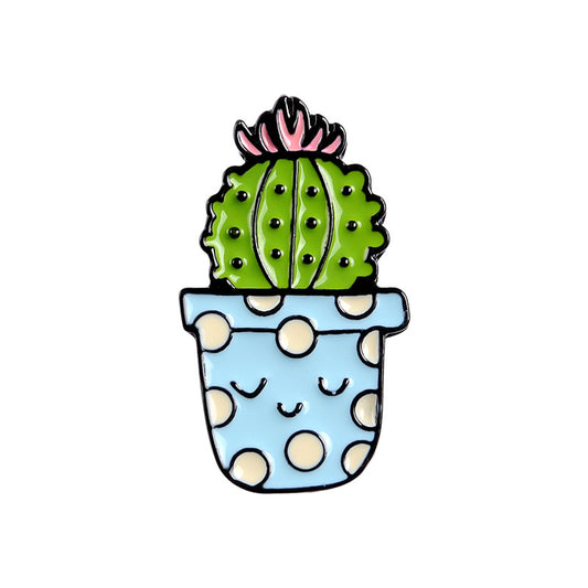 Cactus blue pot enamel pin