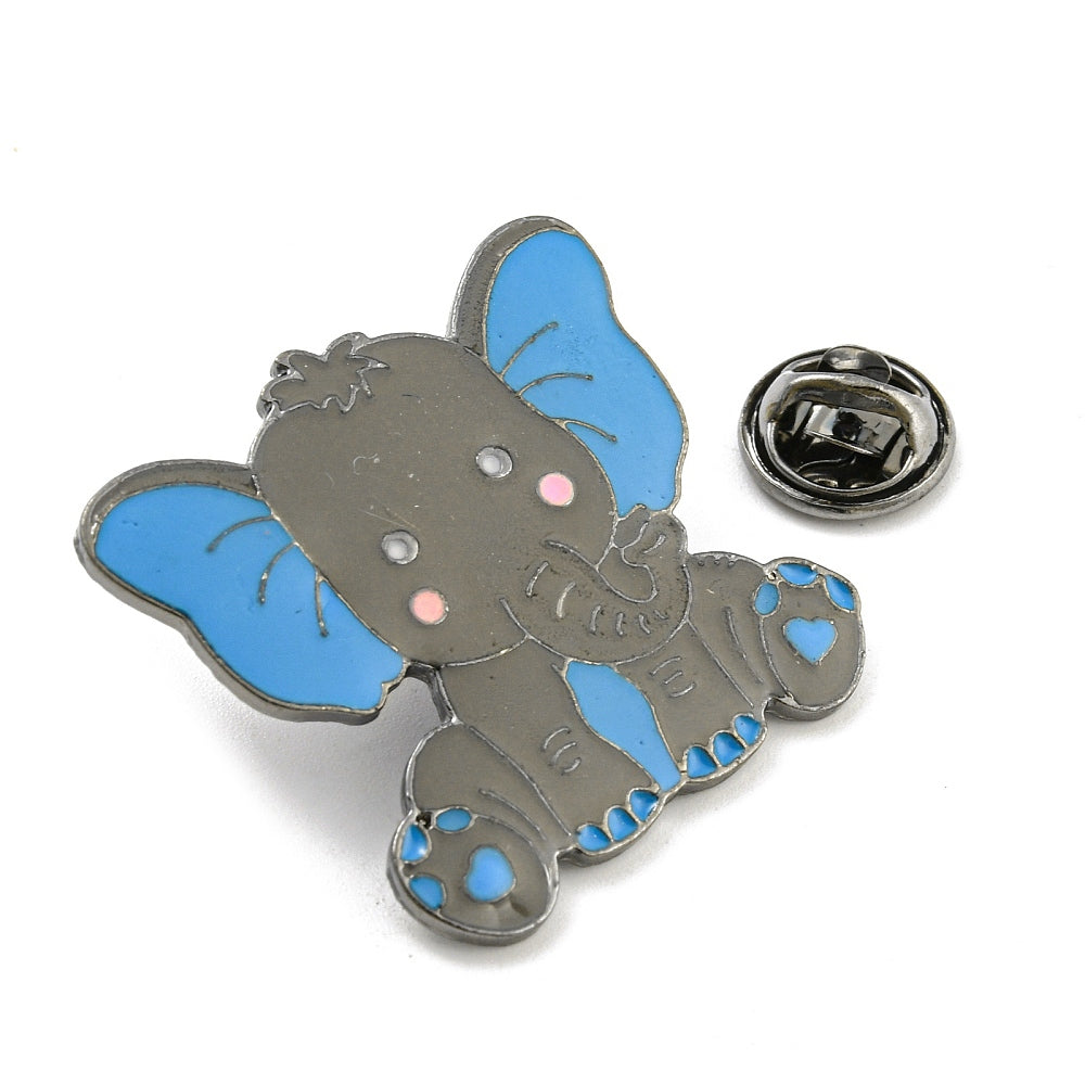 Grey elephant enamel pin