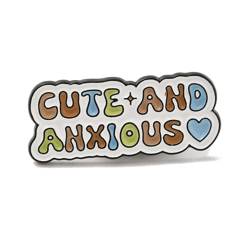 'Cute and anxious' enamel pin