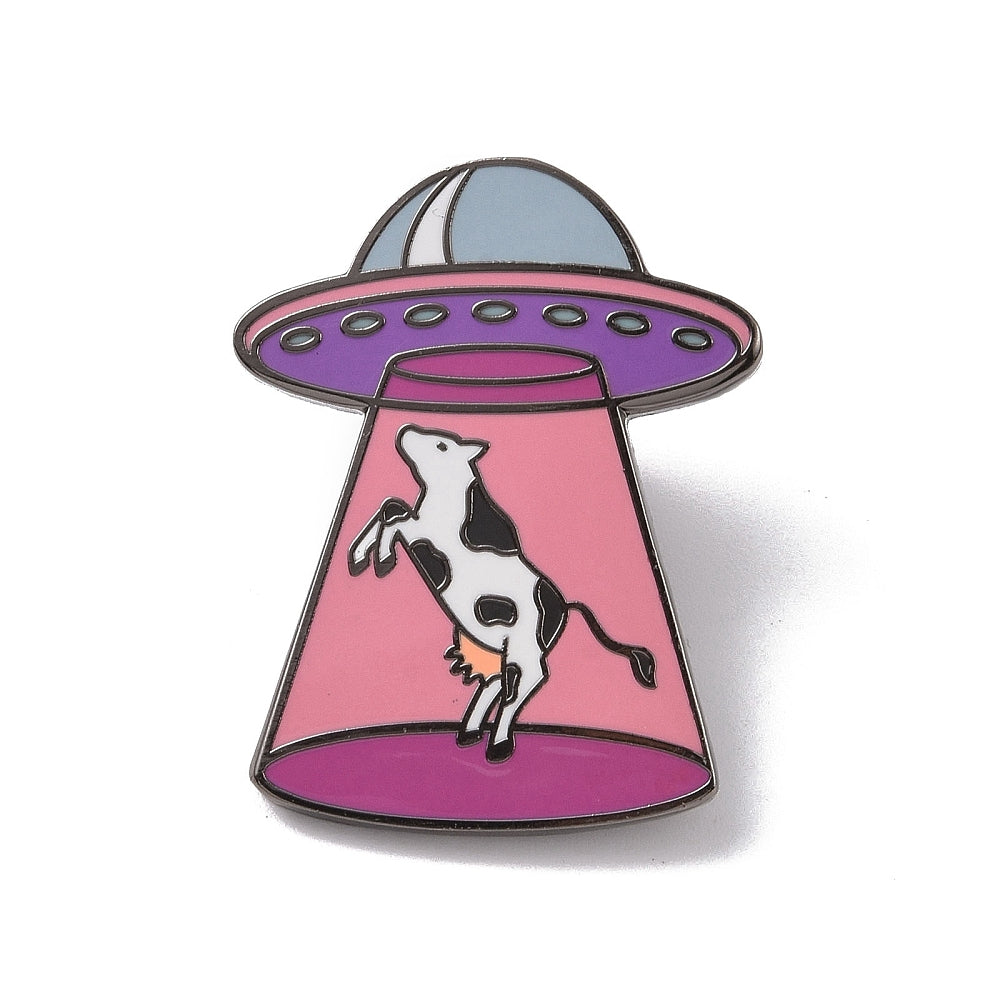 Alien cow enamel pin