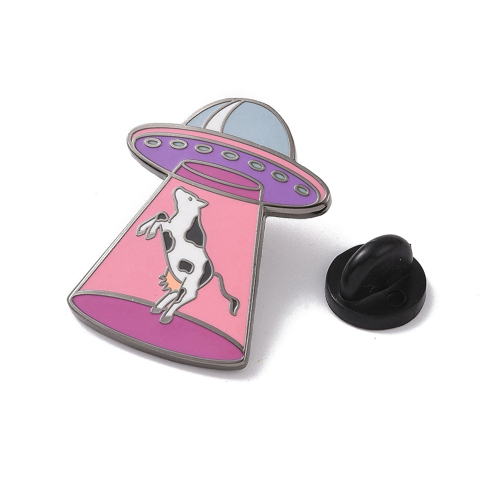 Alien cow enamel pin