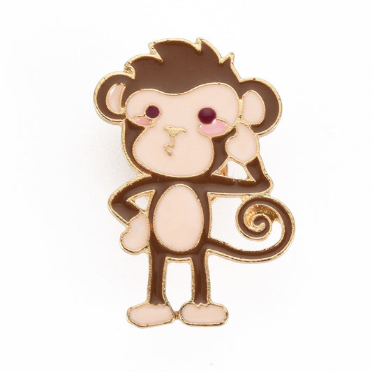 Thinking monkey enamel pin