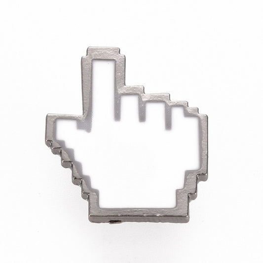 Pixel hand mouse click enamel pin