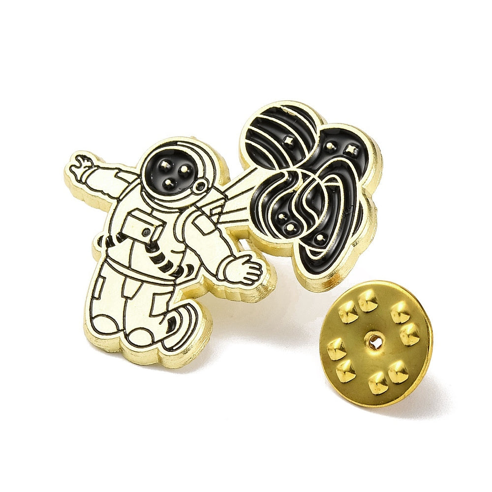 Spacesuit with balloons enamel pin