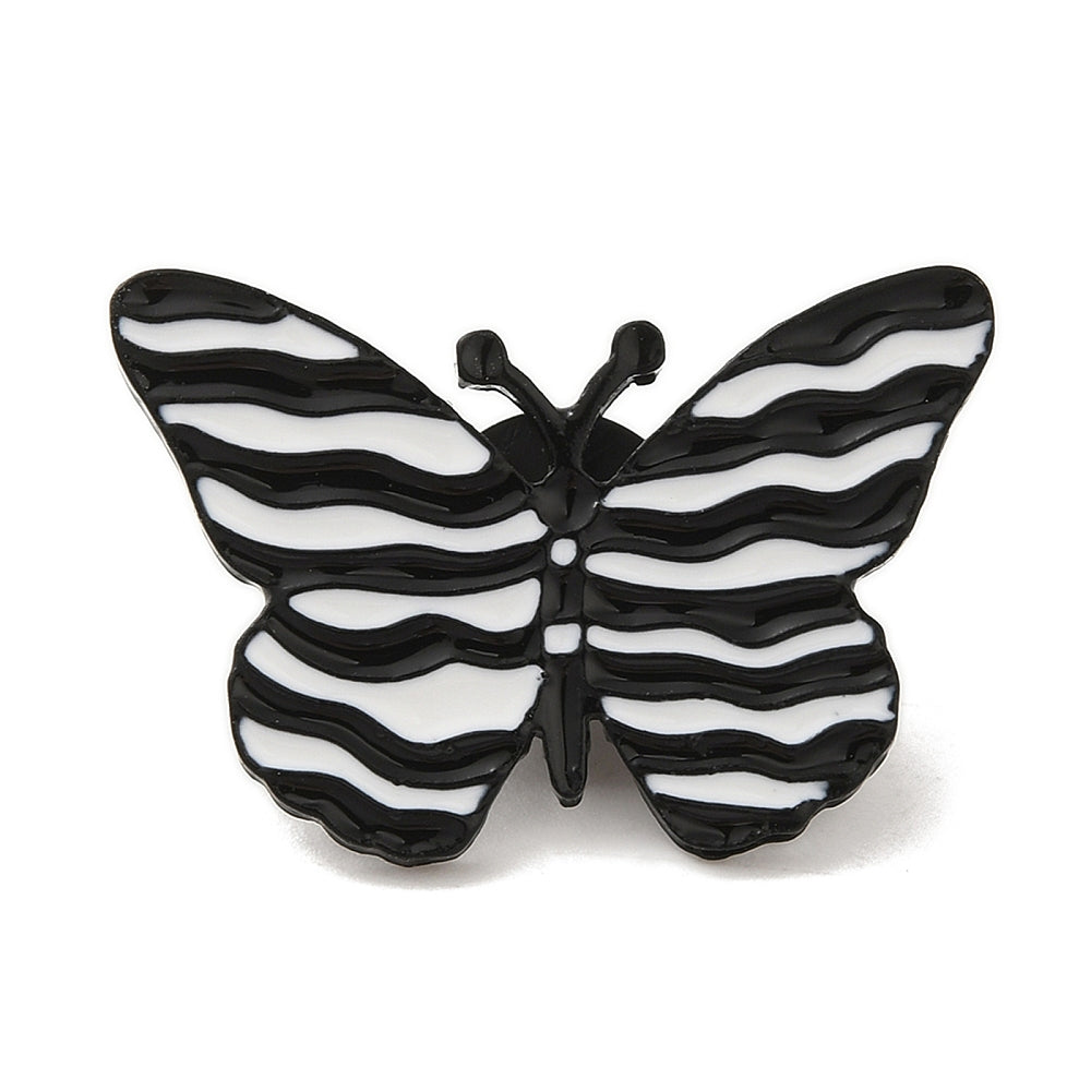 Stripped butterfly enamel pin