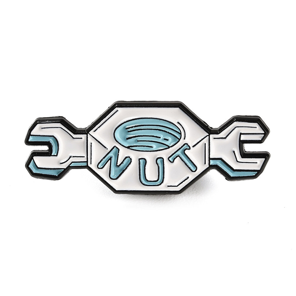 Spanner 'nut' enamel pin