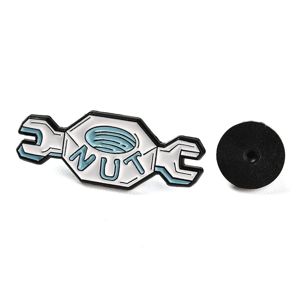 Spanner 'nut' enamel pin