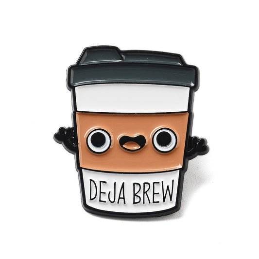 Coffee 'Deja brew' cup enamel pin