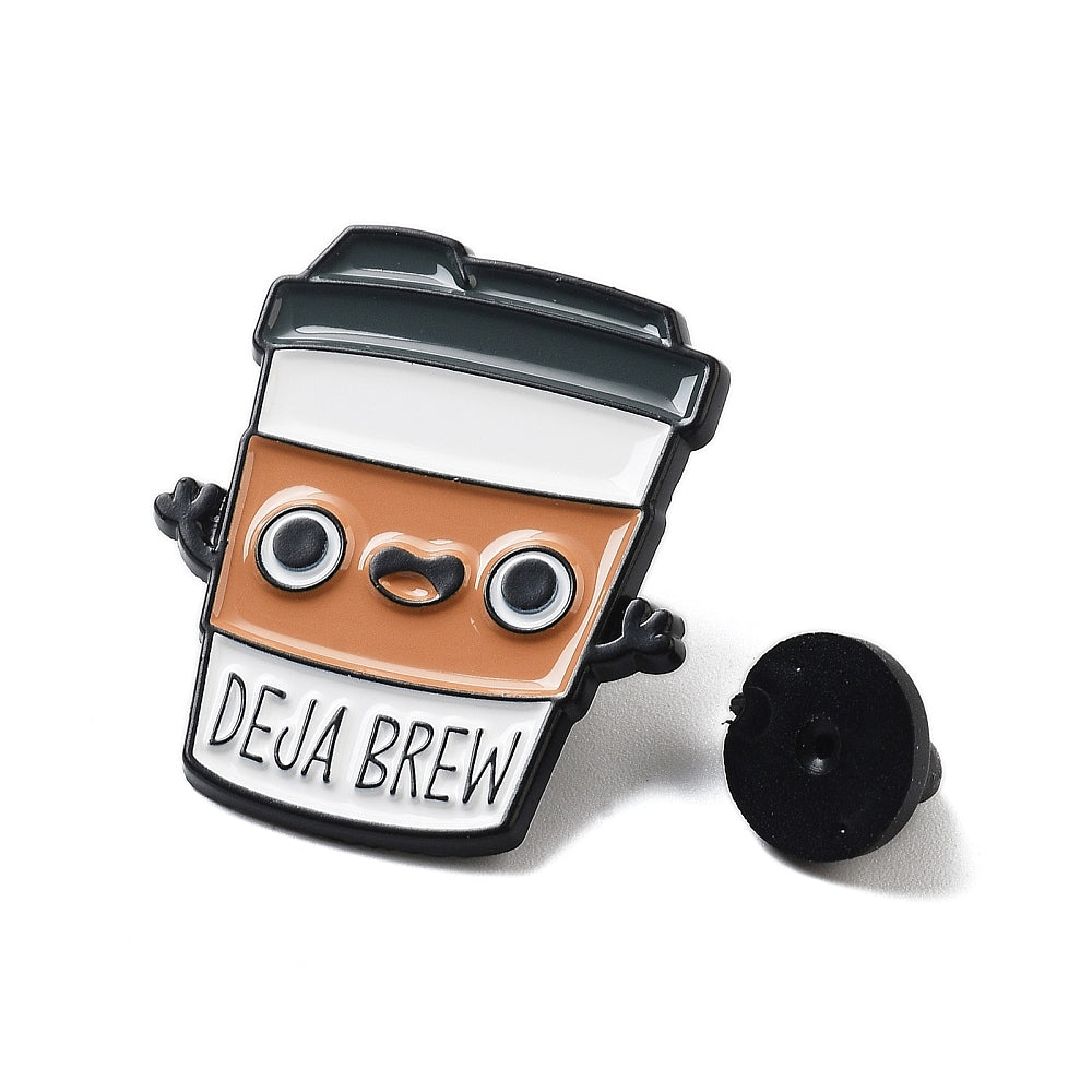 Coffee 'Deja brew' cup enamel pin