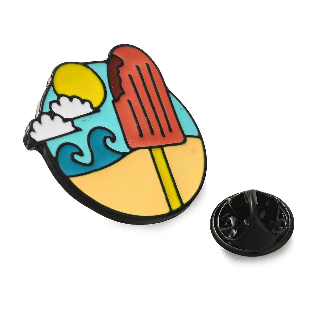 Iceblock beach holiday enamel pin