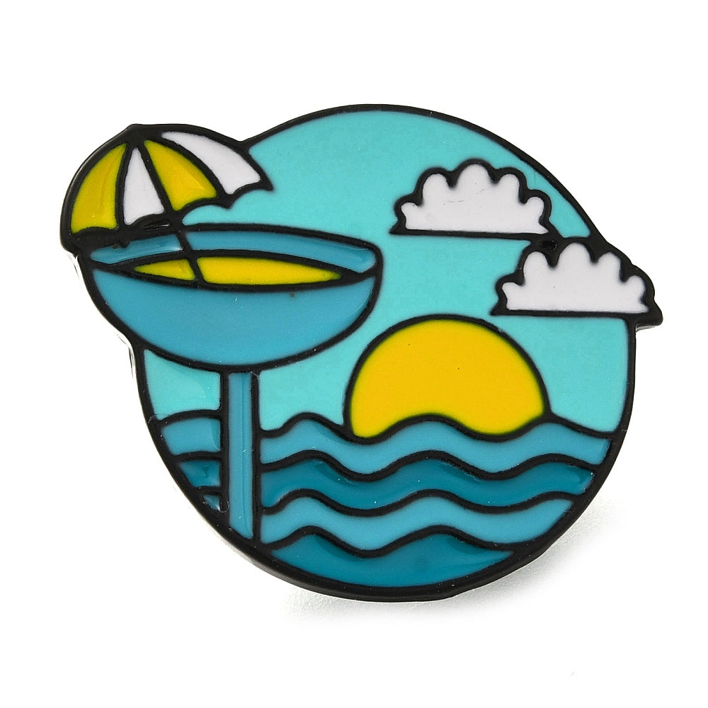 Cocktail beach holiday enamel pin