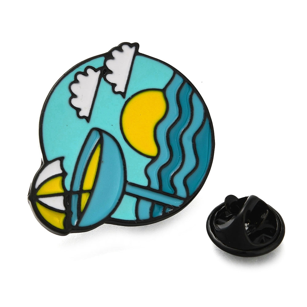 Cocktail beach holiday enamel pin