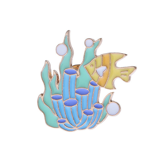 Fish coral reef  enamel pin