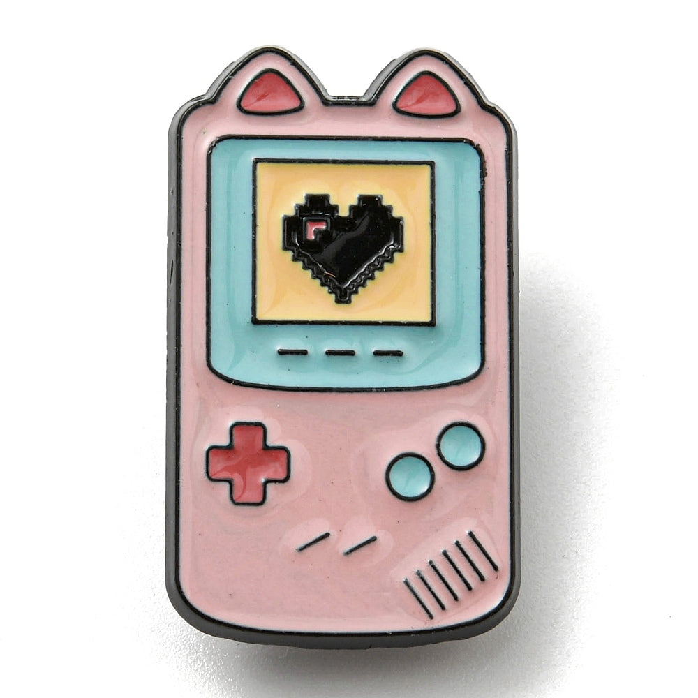 Game console with ears enamel pin