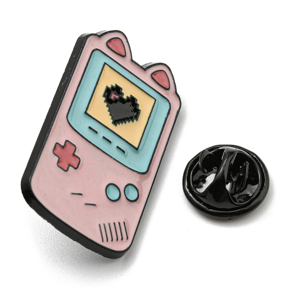 Game console with ears enamel pin