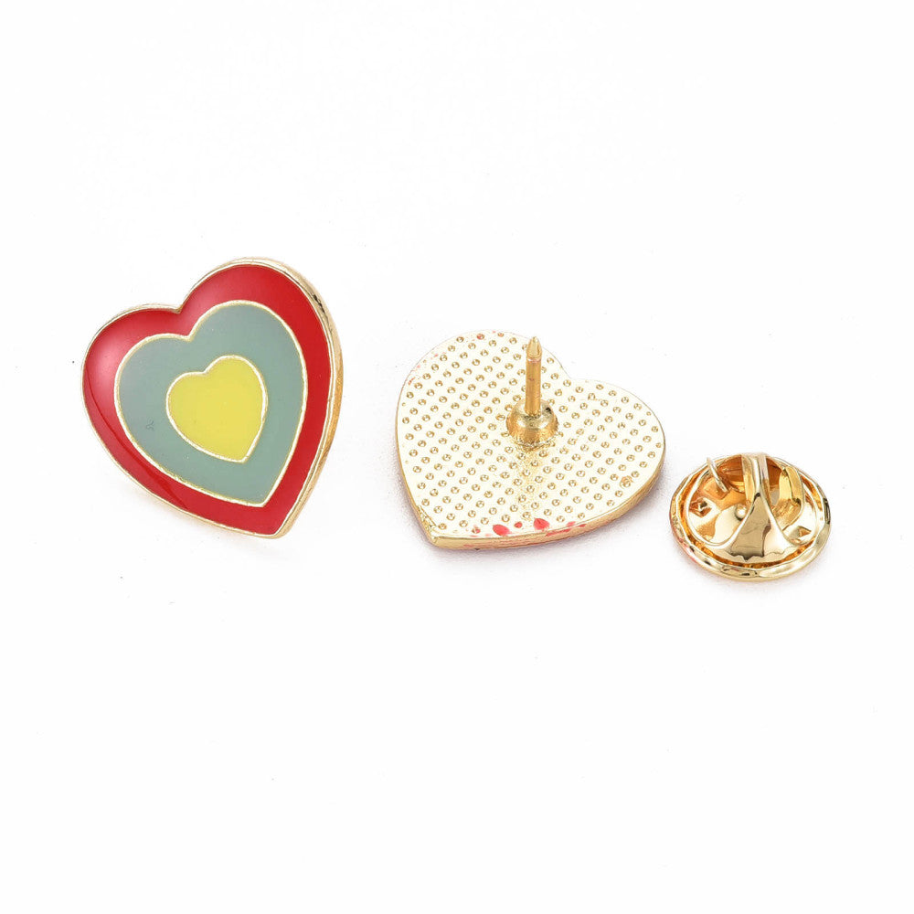 Heart enamel pin