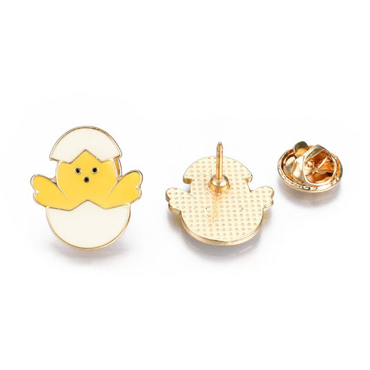 Chick in egg enamel pin