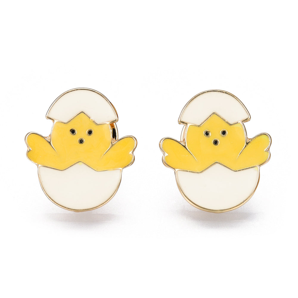 Chick in egg enamel pin