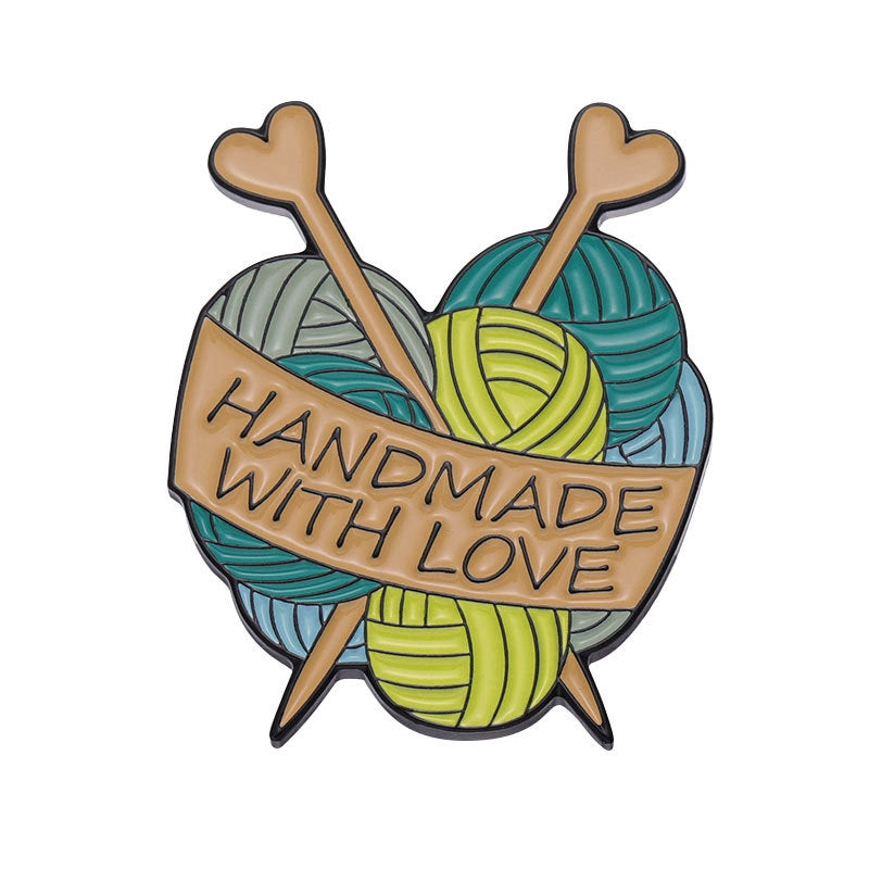 'handmade with love' enamel pin